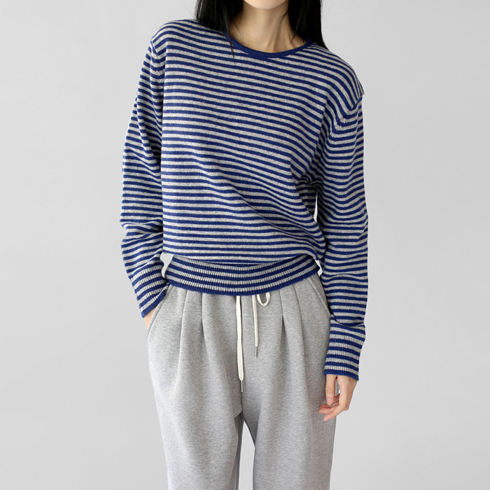 [FW New Arrival 5% Off] Shibori Stripe Knit Top