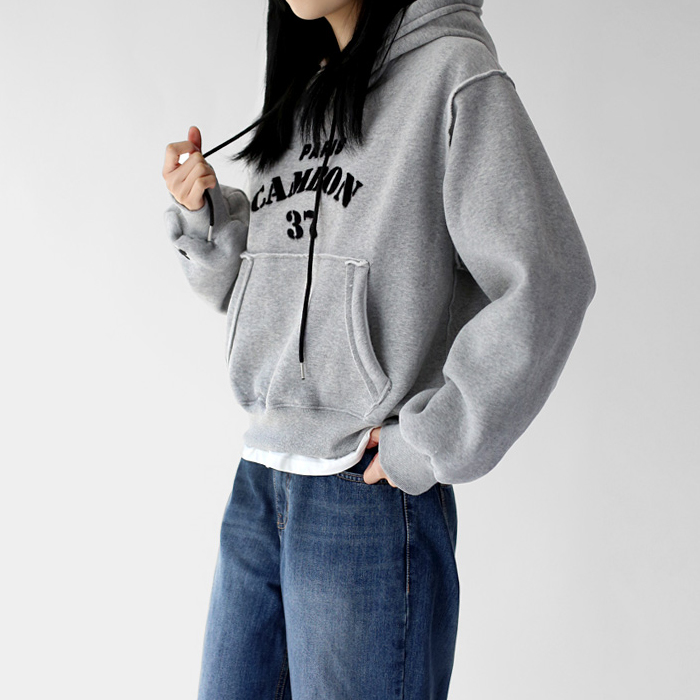 [FW New Arrival 5% Off] Songchi Lettering Sheepskin Hoodie