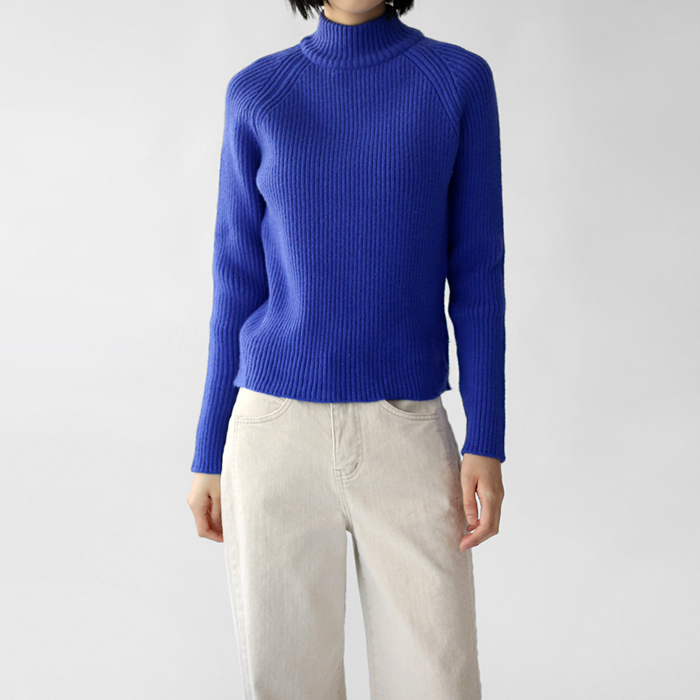 [FW New Arrival 5% Off] Thick Corrugated Half-Neck Knit