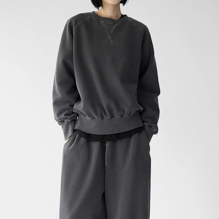 [FW New Arrival 5% Off] Pigment Washing Napping Man to Man