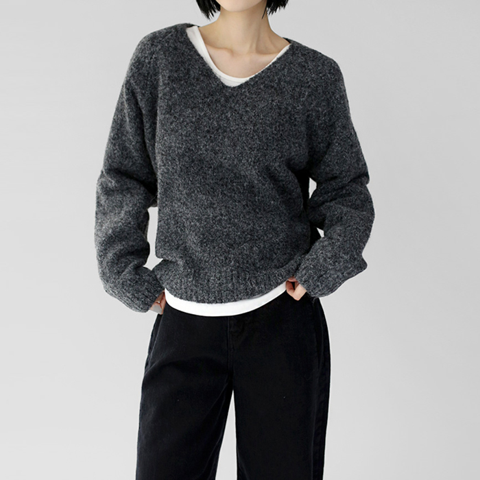 [Weekend New Arrivals - 10% Off] Todd Thick V-neck Knit Top