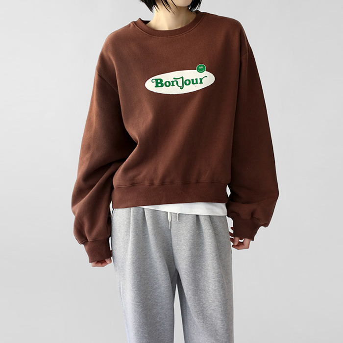 Bonjour fleece man-to-man