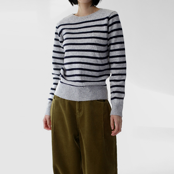 [Weekday New Arrivals - 7% Off] Alec Stripe Knit Top