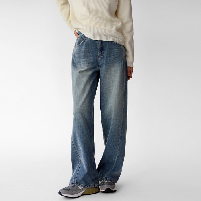 Diagonal cut soft fleece denim