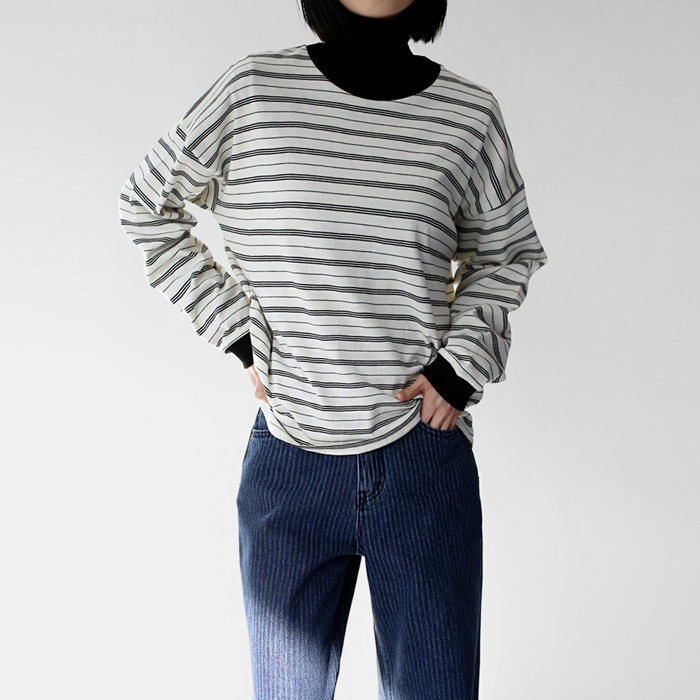 [7% off new products - until 11am on the 16th] Stripe Man to Man