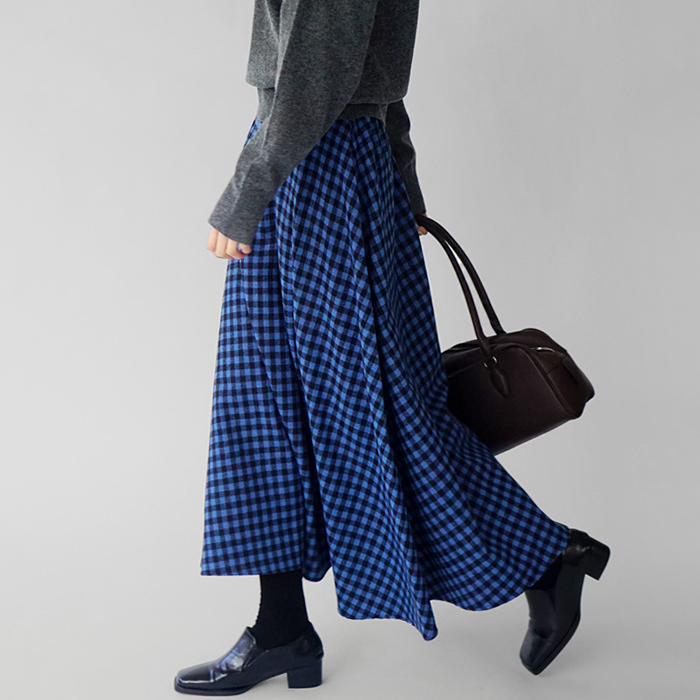 [New Arrivals 7% Off - Until 11am on the 28th] Gingham Check Rong Skirt