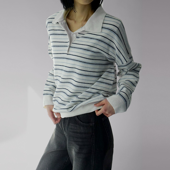 Tony collar knit top