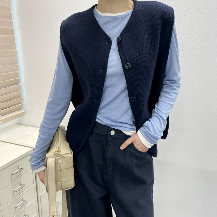 [New Arrivals 7% Off - Until 11am on the 4th] Thick Nicole Knit Vest