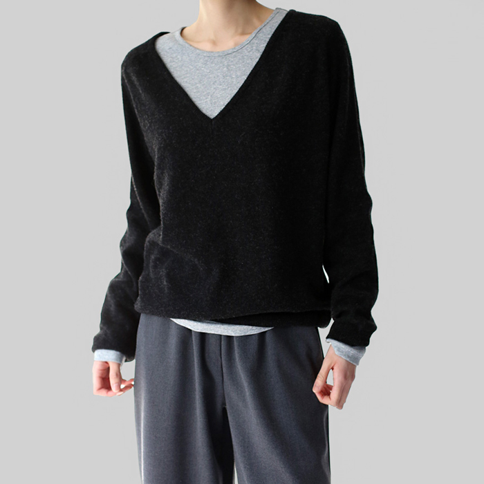 [New Arrivals 7% Off - Until 11am on the 5th] Deep V-neck Knit Top