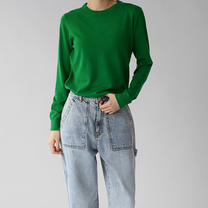 [7% off new arrivals - until 11am on the 15th] Berry Raund neck knit top