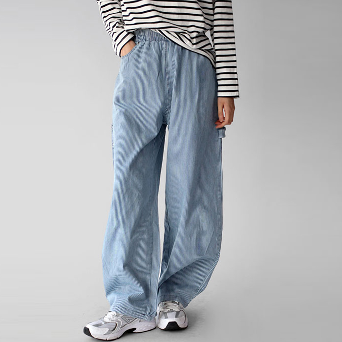[New Arrivals 7% Off - Until 11am on the 21st] Jake Stripe Wide Pants