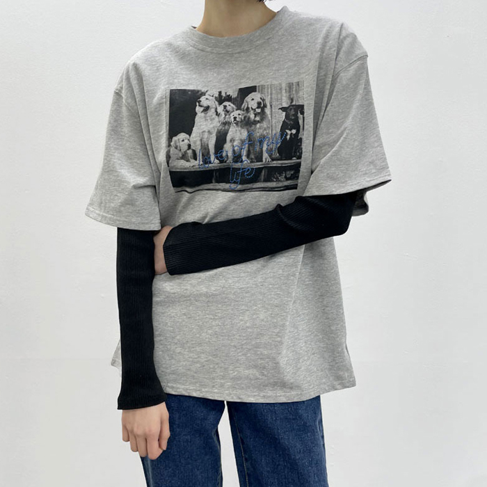 [7% off new arrivals - until 11am on the 27th] Dogs Harp Long tee