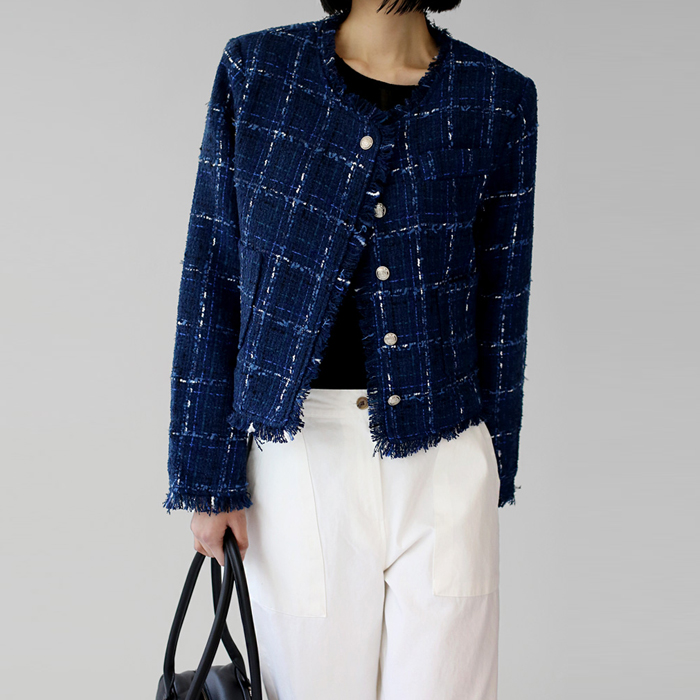 [New Arrivals 7% Off - Until 11am on the 9th] Sand Crop Tweed Jacket