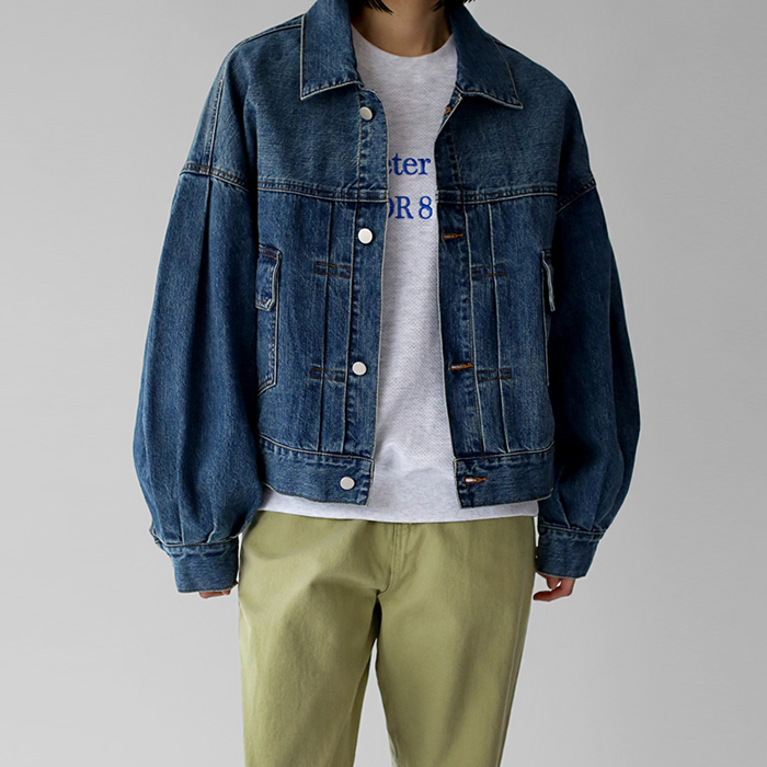 [New Arrivals 7% Off - Until 11 AM on the 11th] Voluminous Sleeve Denim Jacket