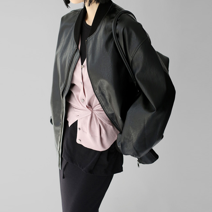 [New Arrivals 7% - Until 11 AM on the 20th] Eco Leather Blouson
