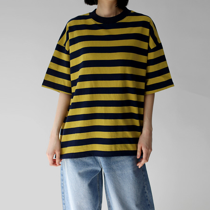 [New Arrivals 7% - Until 11 AM on the 23rd] Mark Stripe Short T-shirts