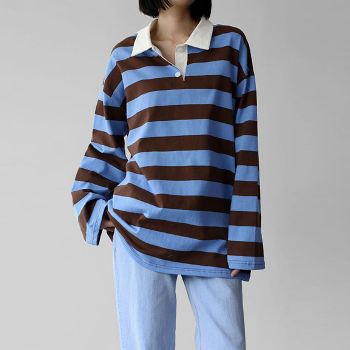 [New Arrival 7% Off - Until 11 AM on the 25th] Stripe Kara Long Tee