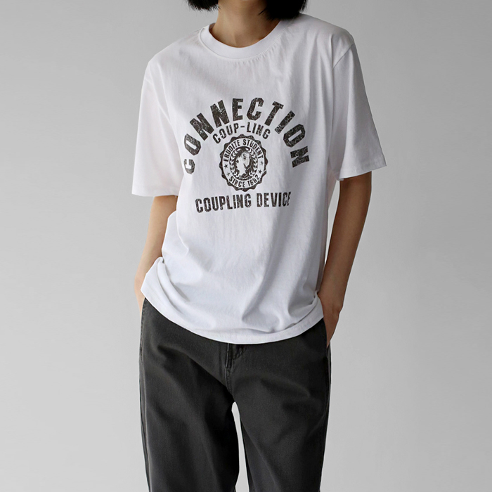 [New Arrivals 7% - Until 11 AM on the 3rd] Connection Lettering Short T-shirts