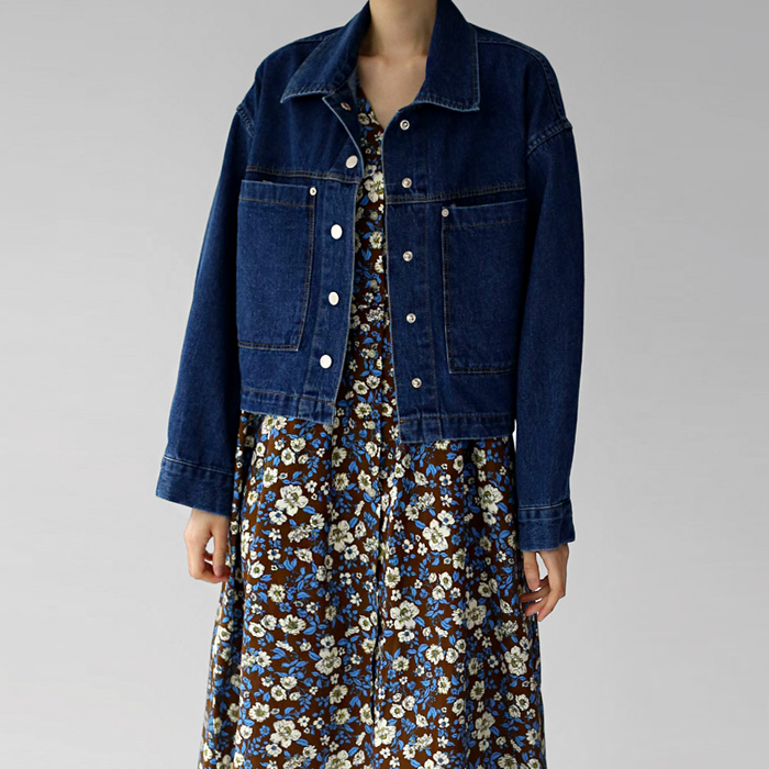 [New Arrivals 7% - Until 11 AM on the 10th] Carrie Crop Denim Jacket