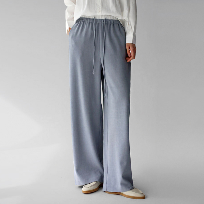 Waist color blocking wide pants