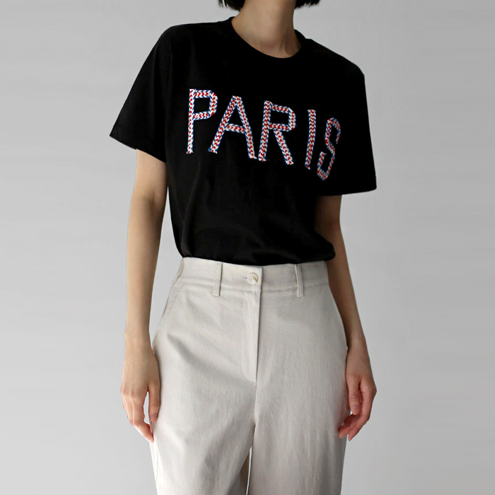 [New Arrivals 7% - Until 11 AM on the 22nd] Embroidered Paris T-shirt