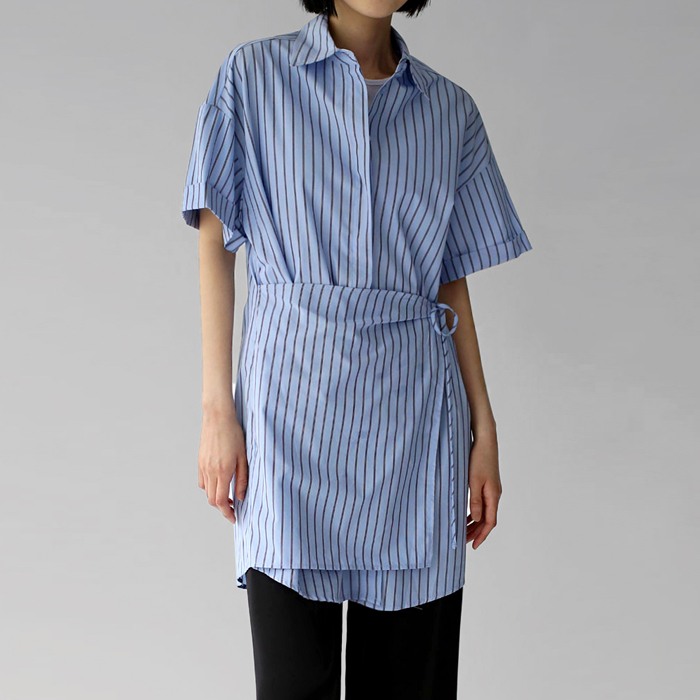 [New Arrival 7% - Until 11 AM on the 4th] Layered Wrap Long Shirt