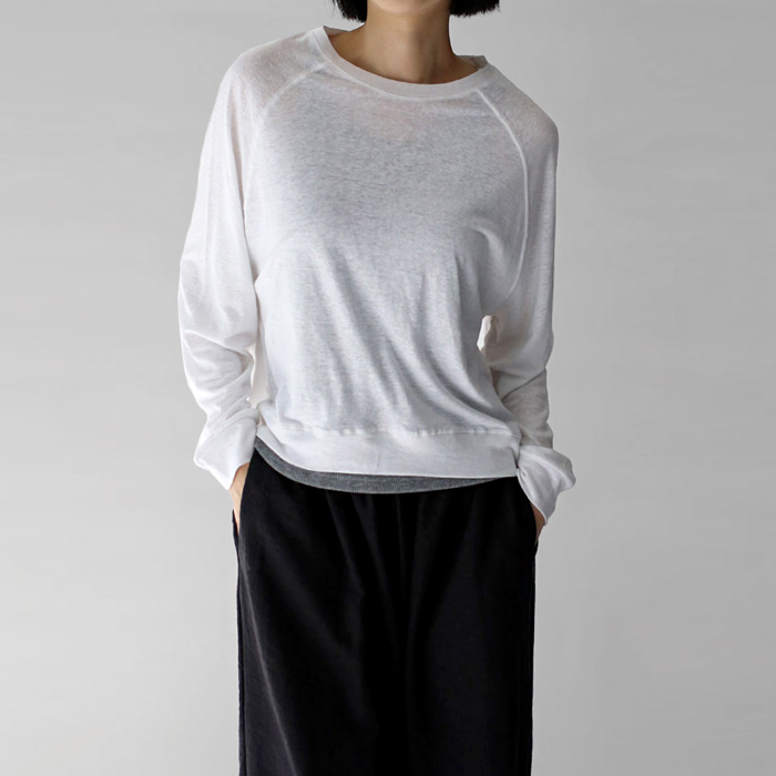Thin linen blend sweatshirt