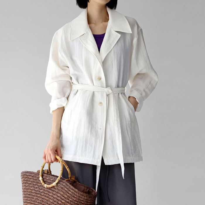 [New Arrivals 7% - Until 11 AM on the 13th] Linen Single Half Jacket