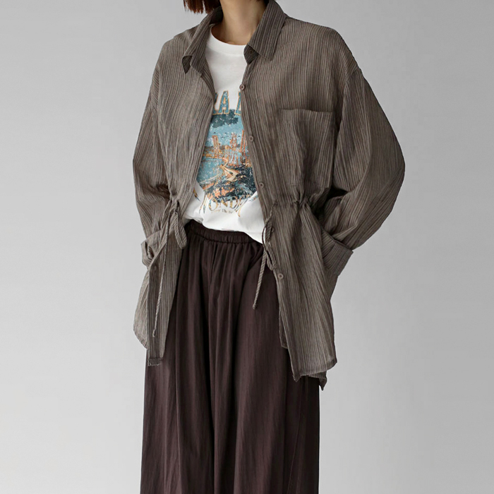 [New Arrivals 7% - Until 11 AM on the 26th] Poet String Long Shirt
