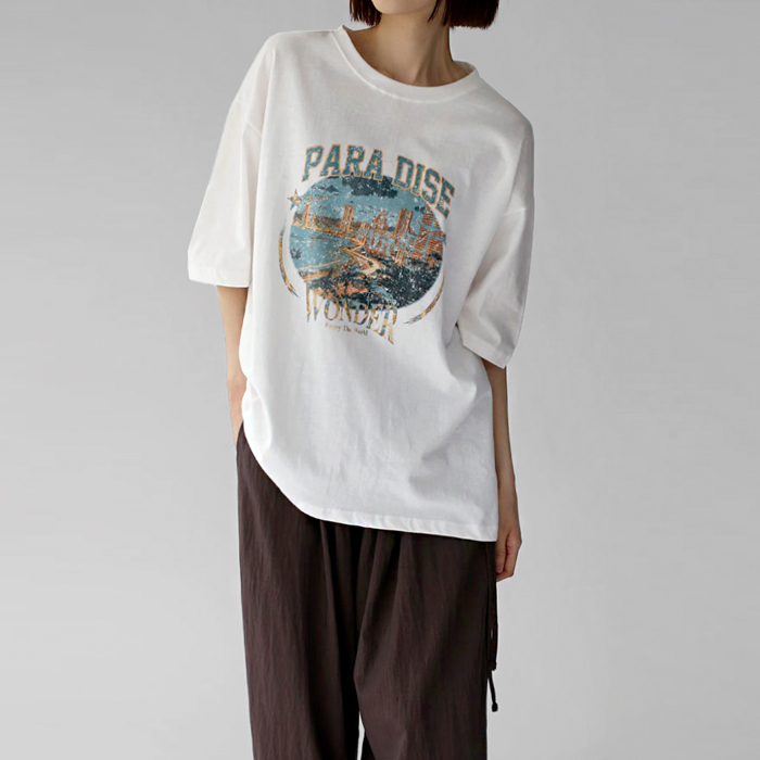 [New Arrivals 7% - Until 11 AM on the 26th] Paradise Long Tee