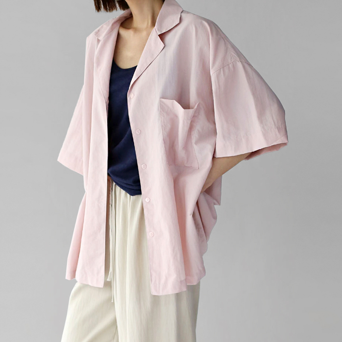 [New Arrivals 7% - Until 11 AM on the 26th] Signature Half-Sleeve Long Shirt