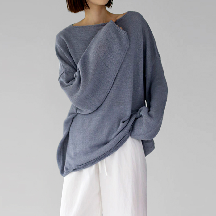 [New Arrivals 7% Off - Until 11 AM on the 1st] Hanji Boat Neck Long Knit