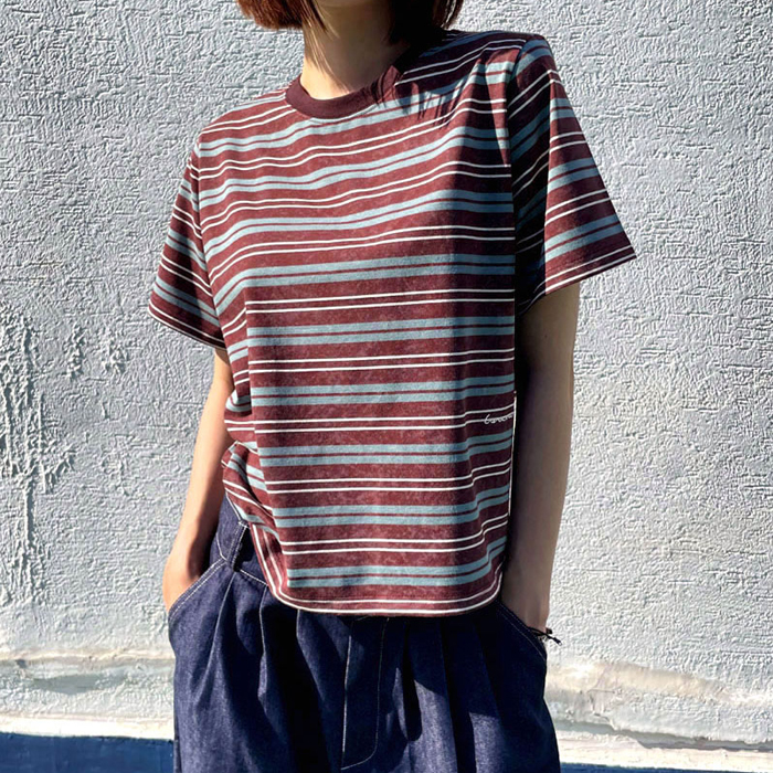 [New Arrivals 7% - Until 11 AM on the 15th] Vintage Stripe Half Tee