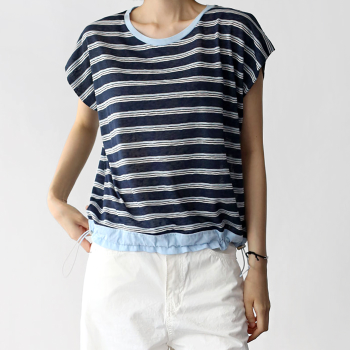 [New Arrivals 7% Off - Until 11 AM on the 24th] Hemline String Tee