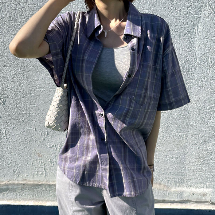 [New Arrivals 7% - Until 11 AM on the 24th] Mona Check Shirt