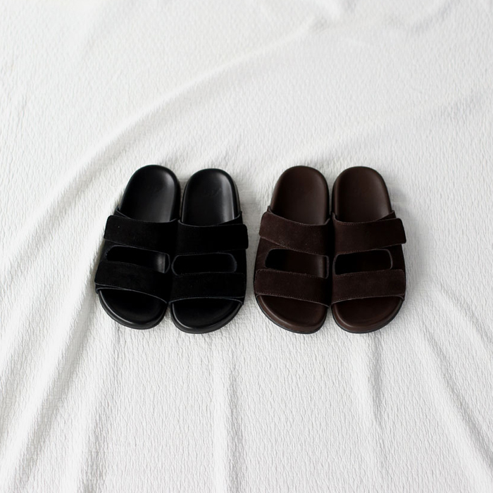 [New Arrivals 7% - Until 11 AM on the 26th] Suede Strap Slides