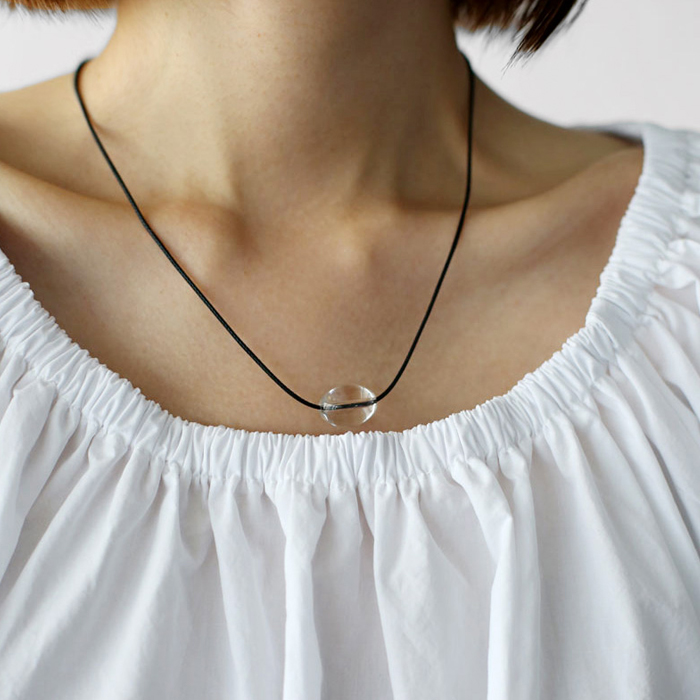 [New Arrival 7% - Until 11 AM on the 29th] Black Clear Quartz Chain Necklace