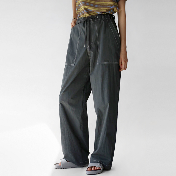 Stitch fatigue wide pants