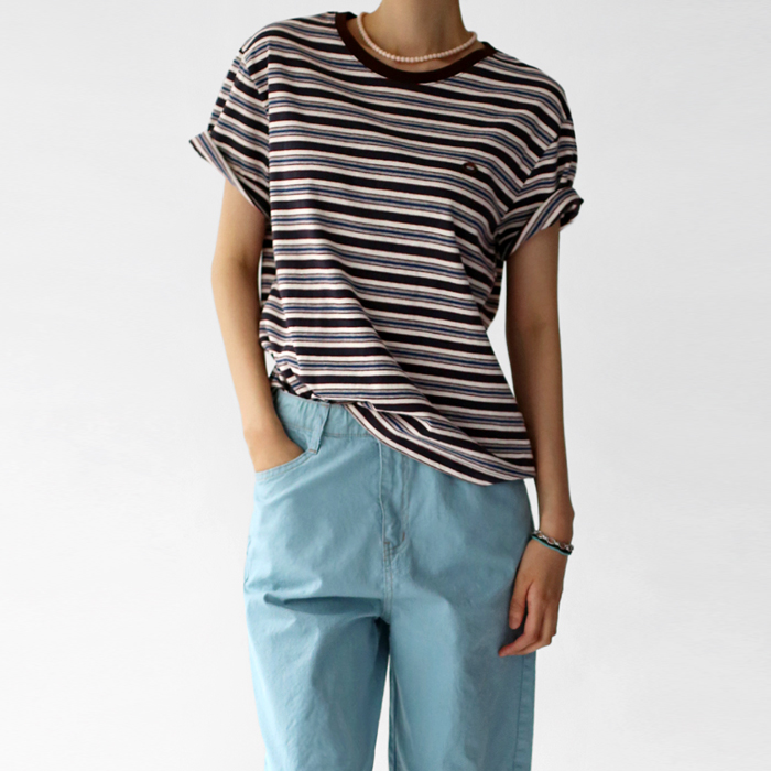 [New Arrivals 7% Off - Until 11 AM on the 10th] Wendy Stripe Tee
