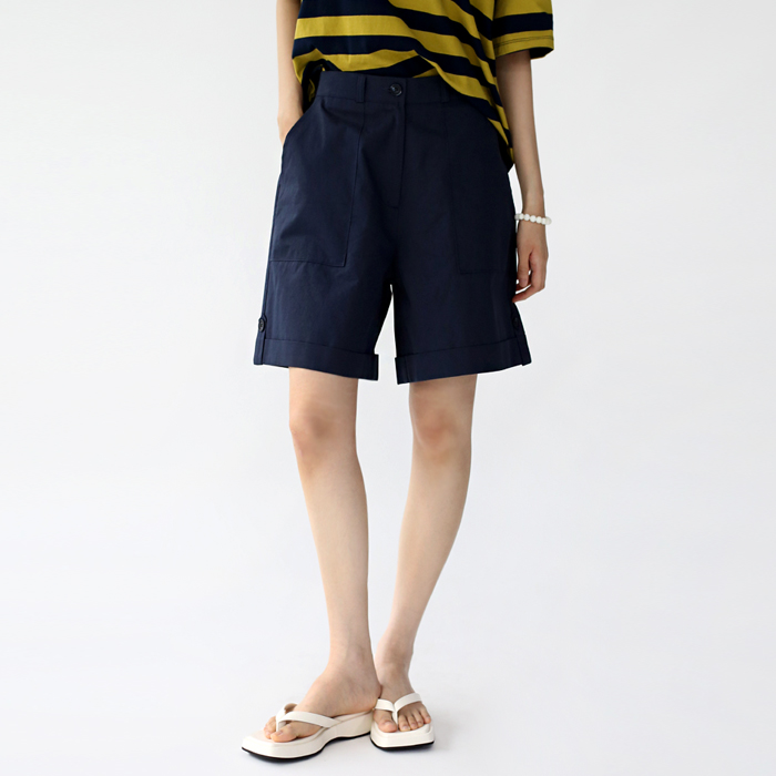 [New Arrivals 7% - Until 11 AM on the 13th] Rollup Tab Half Pants