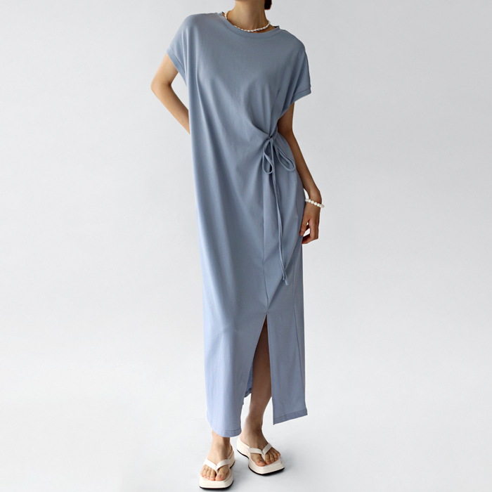 [New Arrivals 7% - Until 11 AM on the 7th] Side Tie Long One Piece