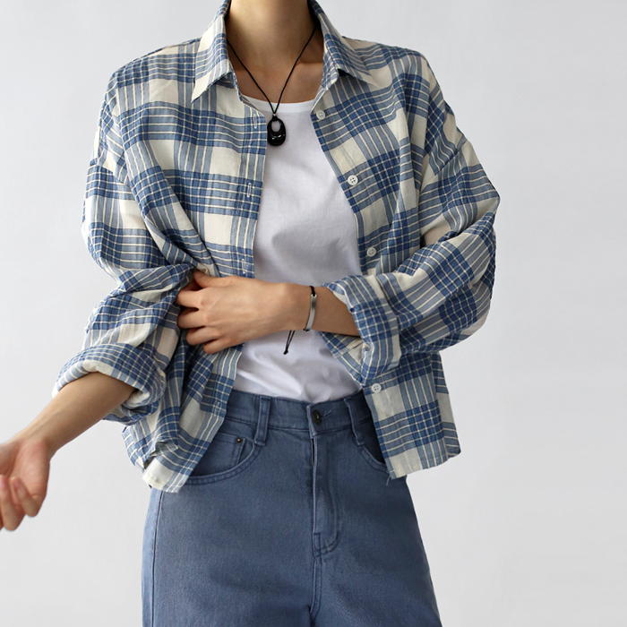 Net check shirt