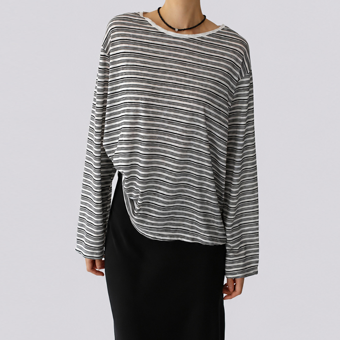 [New Arrivals 7% Off - Until 11 AM on the 24th] Soft Stripe Tee