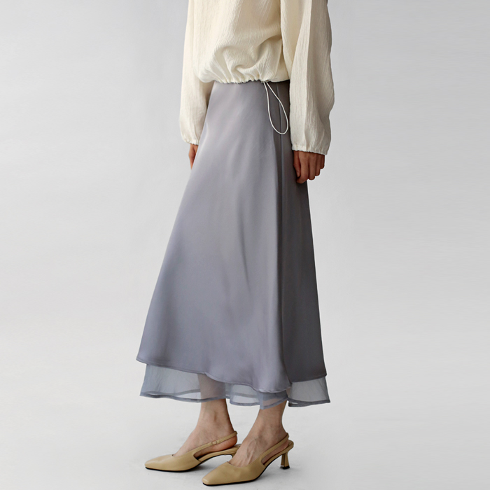 [New Arrivals 7% Off - Until 11 AM on the 26th] Organza Color Combination Skirt