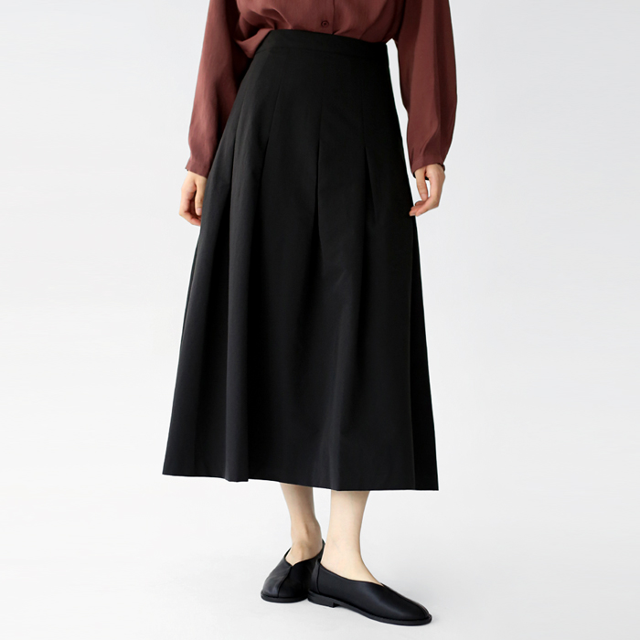 [New Arrivals 7% - Until 11 AM on the 31st] Pintuck Flare Skirt