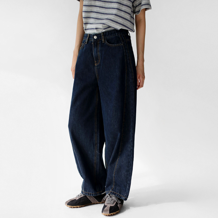 [New Arrival 7% - Until 11 AM on the 2nd] Cutout Dark Blue Denim Pants
