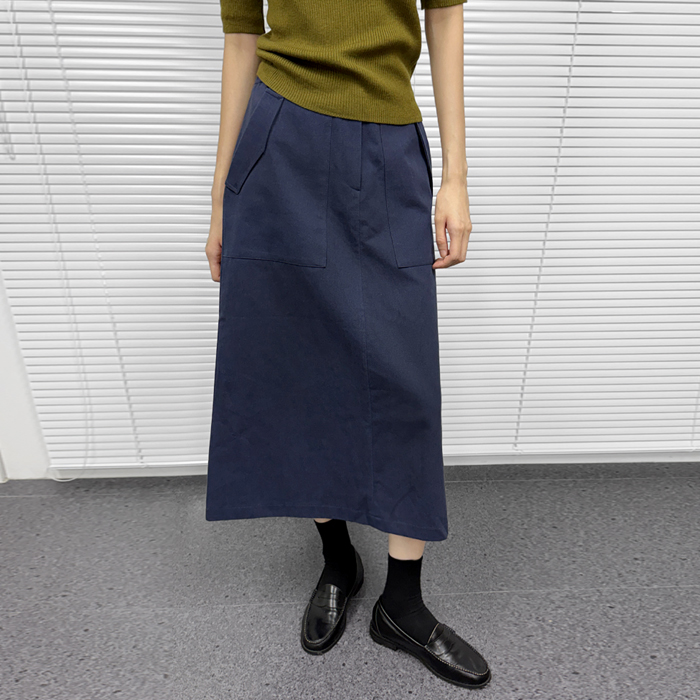 [New Arrivals 7% Off - Until 11 AM on the 7th] Slant Flap Pocket Skirt