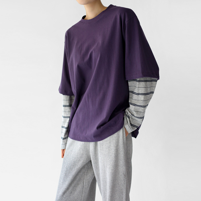 [New Arrivals 7% - Until 11 AM on the 9th] Double Sleeve Long Tee