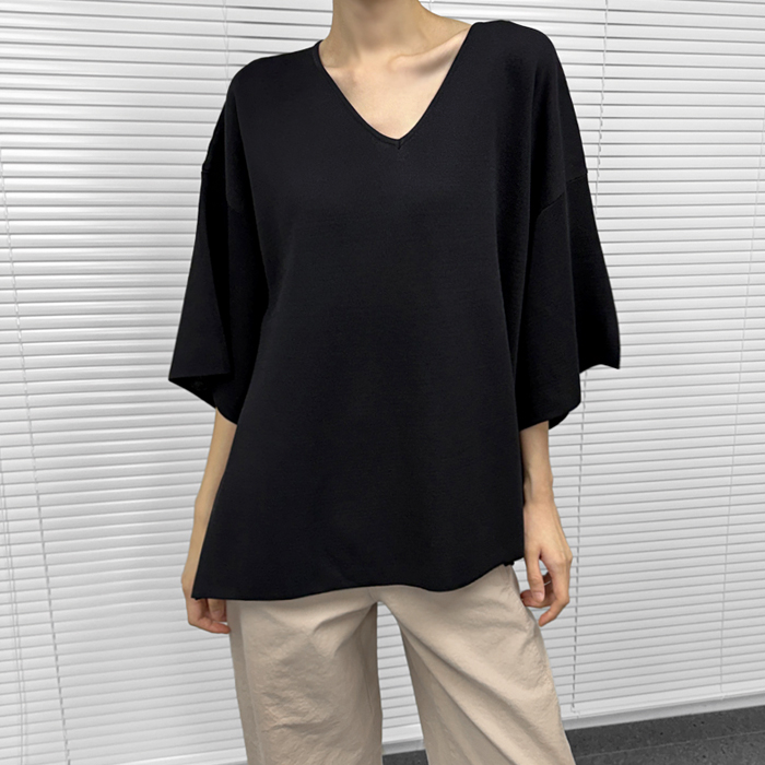[New Arrival 7% - Until 11 AM on the 11th] V-neck Heavy Knit Top