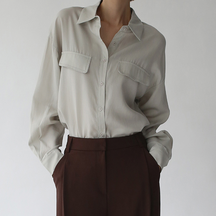 [New Arrival 7% - Until 11 AM on the 23rd] Tencel Flap Shirt